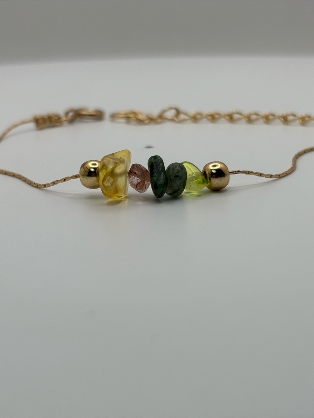NEW Multicolor Crystal Chip Gold Tone Adjustable Bracelet